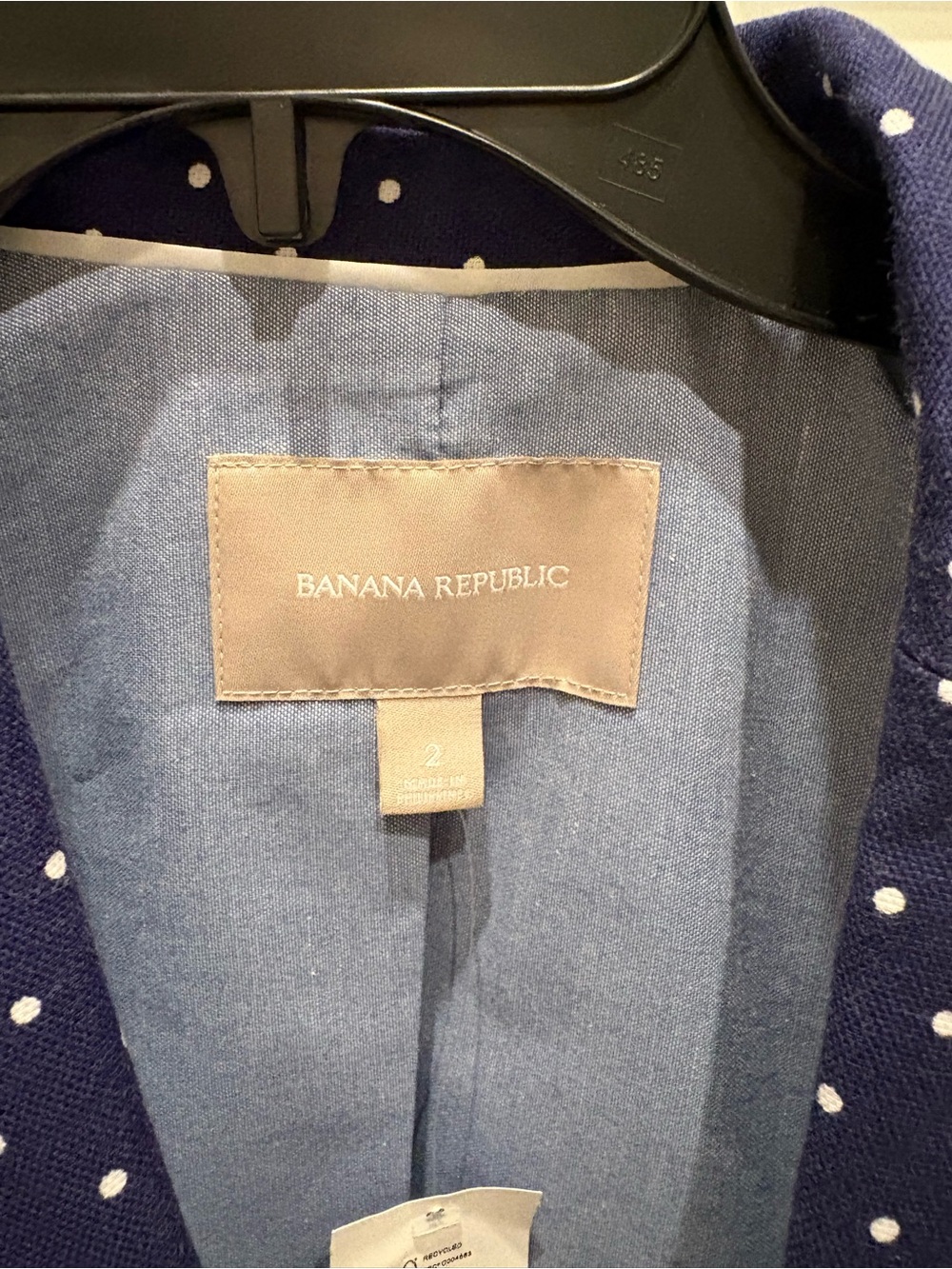 Banana Republic Navy Polka Dot Blazer
